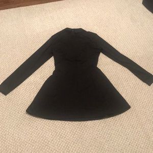 NWOT Black collared skater skirt dress